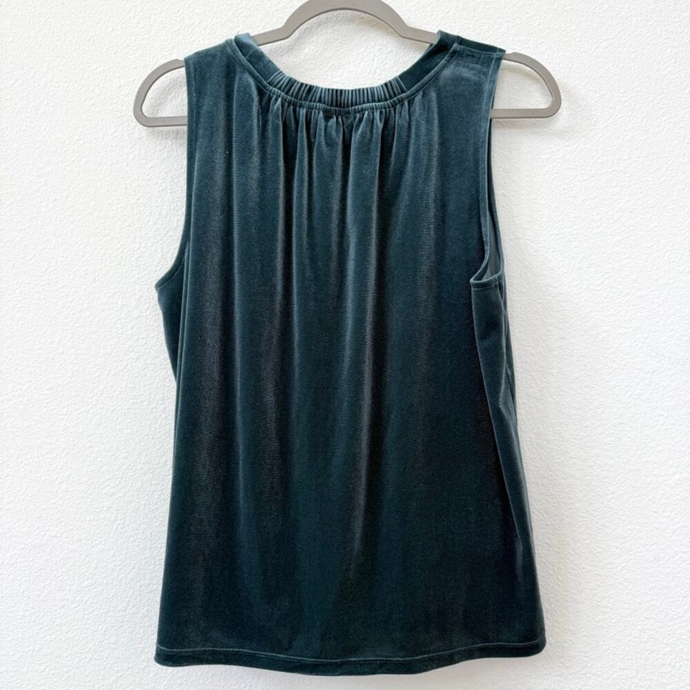 Ann Taylor Velvet Sleeveless Blouse Tie Shoulder Soft‎ Glam Holiday Top Size L - Picture 6 of 7